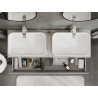 Mexen Rivel meuble de salle de bains sous vasque 140 cm, 2 tiroirs, rainuré, gris mat - 91A20-14047-2-BFF62