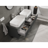 Mexen Rivel meuble de salle de bains sous lavabo 140 cm, 2 tiroirs, rainuré, graphite mat - 91A20-14047-2-BFF66