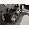 Mexen Rivel meuble de salle de bain sous lavabo 140 cm, 2 tiroirs, rainuré, noir mat - 91A20-14047-2-BFF71