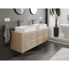 Mexen Rivel armoire de salle de bain sous-lavabo 140 cm, 2 tiroirs, rainurée, chêne - 91A20-14047-2-BFF81