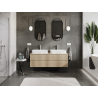 Mexen Rivel armoire de salle de bain sous-lavabo 140 cm, 2 tiroirs, rainurée, chêne - 91A20-14047-2-BFF81