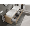 Mexen Rivel armoire de salle de bain sous-lavabo 140 cm, 2 tiroirs, rainurée, chêne - 91A20-14047-2-BFF81