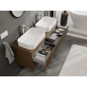 Mexen Rivel meuble de salle de bains sous lavabo 140 cm, 2 tiroirs, rainuré, noyer - 91A20-14047-2-BFF86