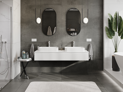 Mexen Rivel meuble de salle de bain sous lavabo 160 cm, 1 tiroir, rainuré, blanc mat - 91A20-16023-1-BF01