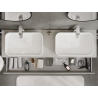 Mexen Rivel meuble de salle de bain sous-vasque 160 cm, 1 tiroir, rainuré, gris mat - 91A20-16023-1-BF62