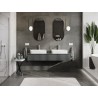 Mexen Rivel meuble de salle de bain sous-vasque 160 cm, 1 tiroir, rainuré, graphite mat - 91A20-16023-1-BF66