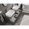 Mexen Rivel meuble de salle de bain sous-vasque 160 cm, 1 tiroir, rainuré, graphite mat - 91A20-16023-1-BF66