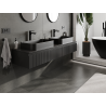 Mexen Rivel armoire de salle de bain sous lavabo 160 cm, 1 tiroir, rainurée, noir mat - 91A20-16023-1-BF71