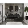 Mexen Rivel armoire de salle de bain sous lavabo 160 cm, 1 tiroir, rainurée, noir mat - 91A20-16023-1-BF71