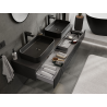 Mexen Rivel armoire de salle de bain sous lavabo 160 cm, 1 tiroir, rainurée, noir mat - 91A20-16023-1-BF71