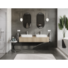 Mexen Rivel meuble sous-lavabo 160 cm, 1 tiroir, rainuré, chêne - 91A20-16023-1-BF81