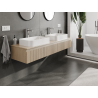 Mexen Rivel meuble sous-lavabo 160 cm, 1 tiroir, rainuré, chêne - 91A20-16023-1-BF81