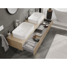 Mexen Rivel meuble sous-lavabo 160 cm, 1 tiroir, rainuré, chêne - 91A20-16023-1-BF81