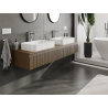Mexen Rivel meuble de salle de bain sous-lavabo 160 cm, 1 tiroir, rainuré, noyer - 91A20-16023-1-BF86