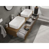 Mexen Rivel meuble de salle de bain sous-lavabo 160 cm, 1 tiroir, rainuré, noyer - 91A20-16023-1-BF86