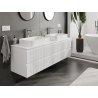 Mexen Rivel meuble de salle de bains sous lavabo 160 cm, 2 tiroirs, rainuré, blanc mat - 91A20-16047-2-BFF01