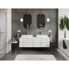 Mexen Rivel meuble de salle de bains sous lavabo 160 cm, 2 tiroirs, rainuré, blanc mat - 91A20-16047-2-BFF01