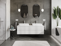 Mexen Rivel meuble de salle de bains sous lavabo 160 cm, 2 tiroirs, rainuré, blanc mat - 91A20-16047-2-BFF01