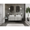 Mexen Rivel meuble de salle de bains sous-lavabo 160 cm, 2 tiroirs, rainuré, gris mat - 91A20-16047-2-BFF62