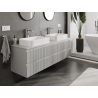 Mexen Rivel meuble de salle de bains sous-lavabo 160 cm, 2 tiroirs, rainuré, gris mat - 91A20-16047-2-BFF62