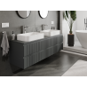 Mexen Rivel meuble de salle de bains sous lavabo 160 cm, 2 tiroirs, rainuré, graphite mat - 91A20-16047-2-BFF66