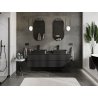 Mexen Rivel meuble de salle de bain sous-vasque 160 cm, 2 tiroirs, rainuré, noir mat - 91A20-16047-2-BFF71