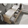 Mexen Rivel armoire de salle de bain sous lavabo 160 cm, 2 tiroirs, rainurée, chêne - 91A20-16047-2-BFF81