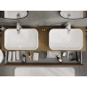 Mexen Rivel meuble de salle de bain sous-vasque 160 cm, 2 tiroirs, rainuré, noyer - 91A20-16047-2-BFF86