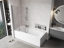 Mexen Mist paroi de baignoire à 1 volet 50 x 150 cm, transparent, chrome - 8A9-050-001-01-00