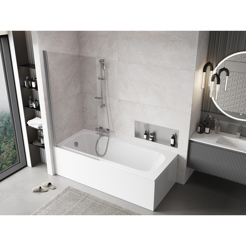 Mexen Mist pare-douche 1-volet 90 x 150 cm, transparent, chrome - 8A9-090-001-01-00