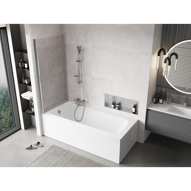 Mexen Mist pare-douche 1-volet 90 x 150 cm, transparent, chrome - 8A9-090-001-01-00