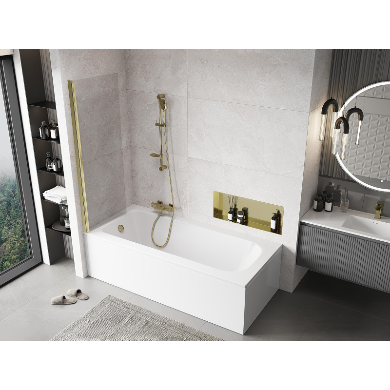 Mexen Mist paroi de douche 1-volet 60 x 150 cm, transparent, doré - 8A9-060-001-50-00