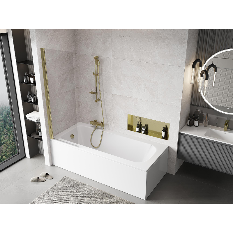 Mexen Mist paroi de douche 1-volet 60 x 150 cm, transparent, doré - 8A9-060-001-50-00