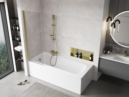 Mexen Mist paroi de douche 1-volet 60 x 150 cm, transparent, doré - 8A9-060-001-50-00