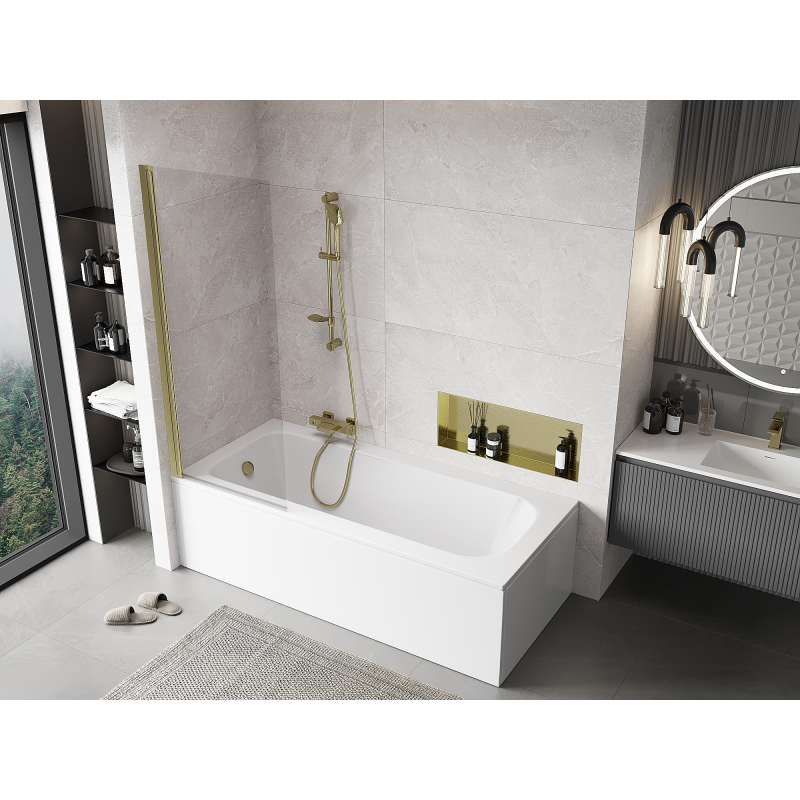Mexen Mist paroi de douche 1 volet 70 x 150 cm, transparent, doré - 8A9-070-001-50-00
