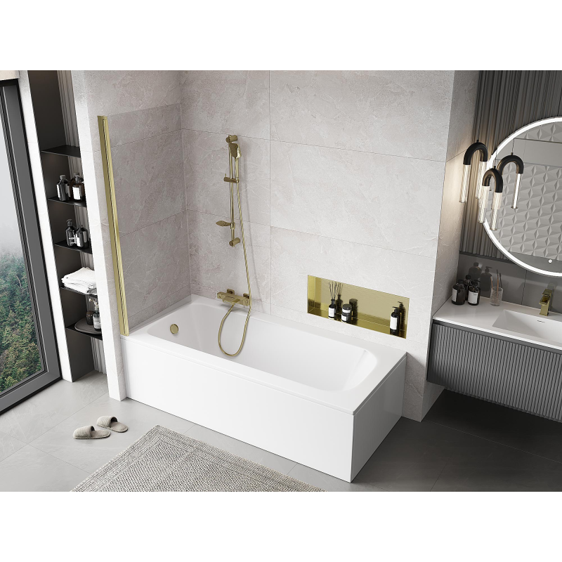 Mexen Mist paroi de douche 1 volet 70 x 150 cm, transparent, doré - 8A9-070-001-50-00