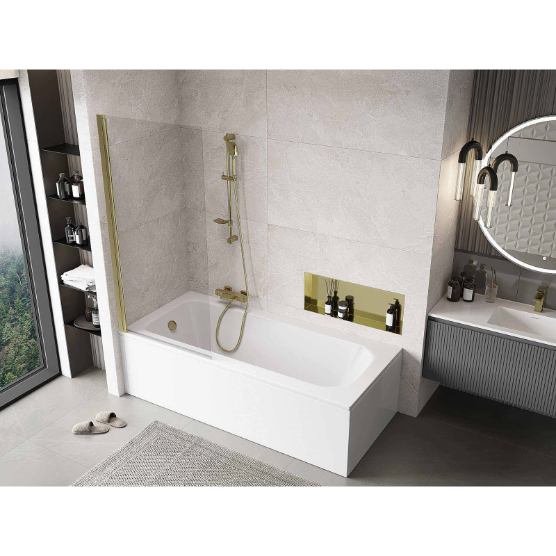 Mexen Mist paroi de douche 1-volet 80 x 150 cm, transparent, doré - 8A9-080-001-50-00
