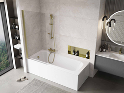 Mexen Mist paroi de douche 1-volet 80 x 150 cm, transparent, doré - 8A9-080-001-50-00