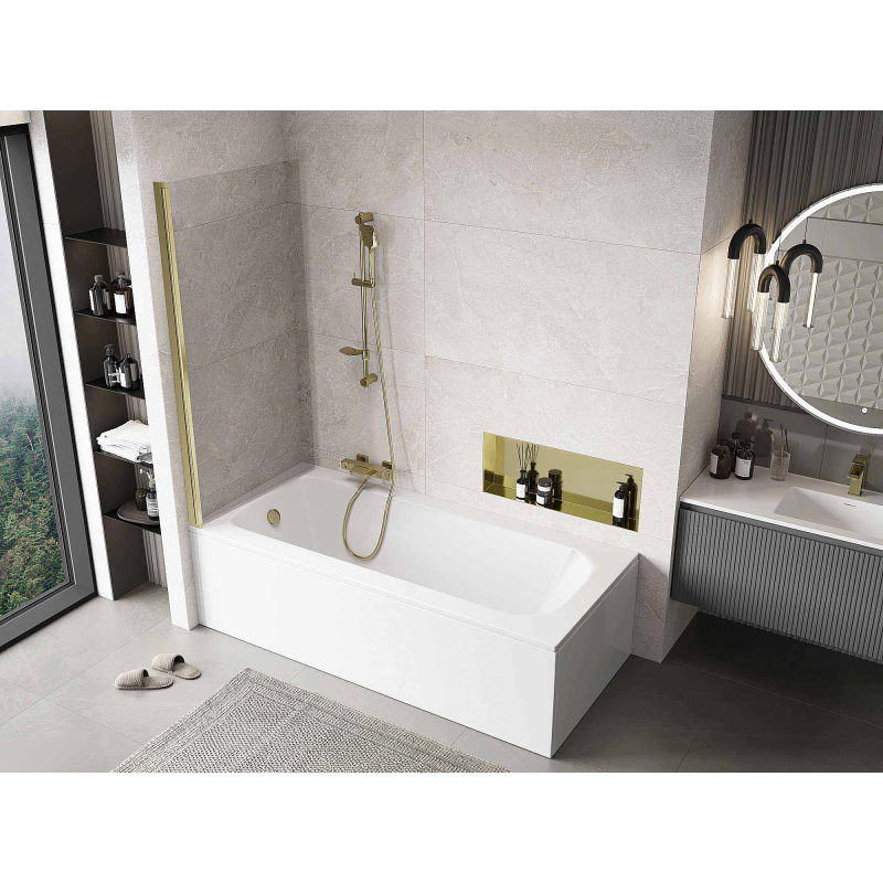 Mexen Mist paroi de douche 1-volet 80 x 150 cm, transparent, doré - 8A9-080-001-50-00