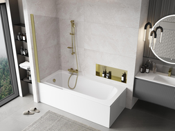 Mexen Mist paroi de douche à 1 battant 70 x 150 cm, transparent, doré brossé - 8A9-070-001-55-00