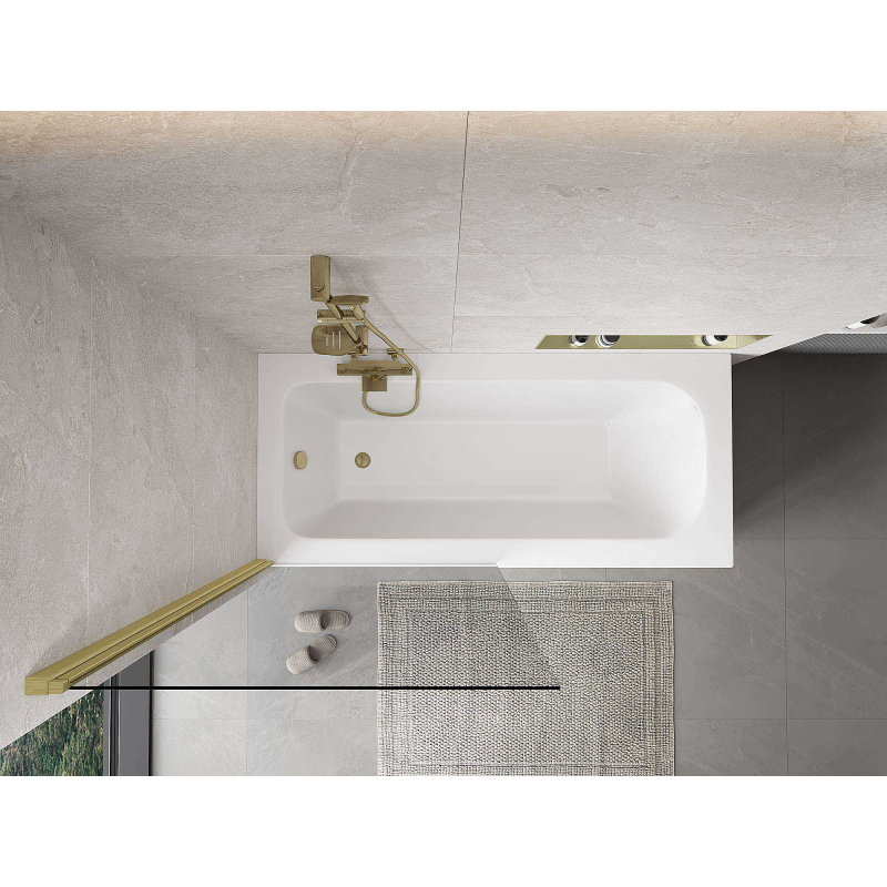 Mexen Mist pare-douche à 1 volet 90 x 150 cm, transparent, or brossé - 8A9-090-001-55-00