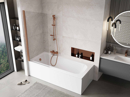 Mexen Mist paroi de douche 1-volet 80 x 150 cm, transparent, cuivre brossé - 8A9-080-001-65-00