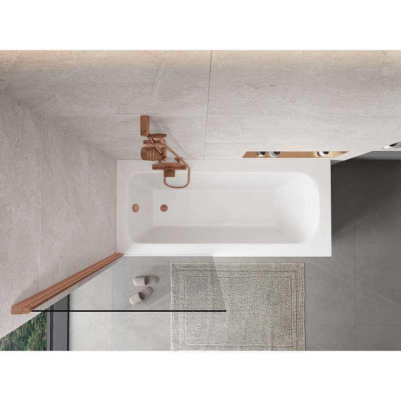 Mexen Mist paroi de douche 1-volet 80 x 150 cm, transparent, cuivre brossé - 8A9-080-001-65-00