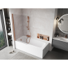 Mexen Mist paroi de baignoire à 1 panneau 90 x 150 cm, transparent, cuivre brossé - 8A9-090-001-65-00