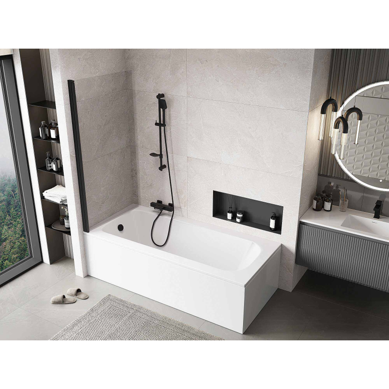 Mexen Mist paroi de douche 1-volet 80 x 150 cm, transparent, noir - 8A9-080-001-70-00
