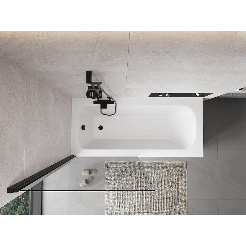 Mexen Mist paroi de baignoire 1 volet 90 x 150 cm, transparent, noir - 8A9-090-001-70-00