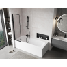 Mexen Mist paroi de baignoire à 1 volet gauche 50 x 150 cm, cadre noir, noir - 8A9-050-001-70-70-L