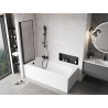 Mexen Mist paroi de baignoire à 1 volet gauche 60 x 150 cm, cadre noir, noir - 8A9-060-001-70-70-L