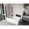 Mexen Mist paroi de baignoire à 1 volet gauche 60 x 150 cm, cadre noir, noir - 8A9-060-001-70-70-L