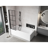 Mexen Mist paroi de douche à 1 panneau gauche 60 x 150 cm, grille noire, noir - 8A9-060-001-70-77-L